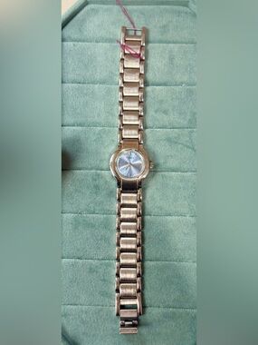 Timex Silver Bracelet Watch with Blue Face